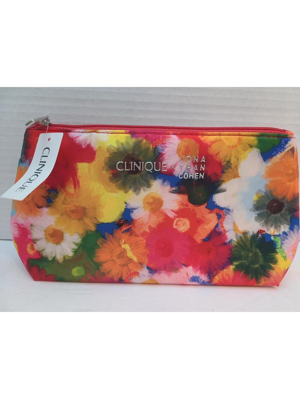 Clinique Jonathan Cohen Floral Makeup Cosmetic Bag Pouch New With Tags